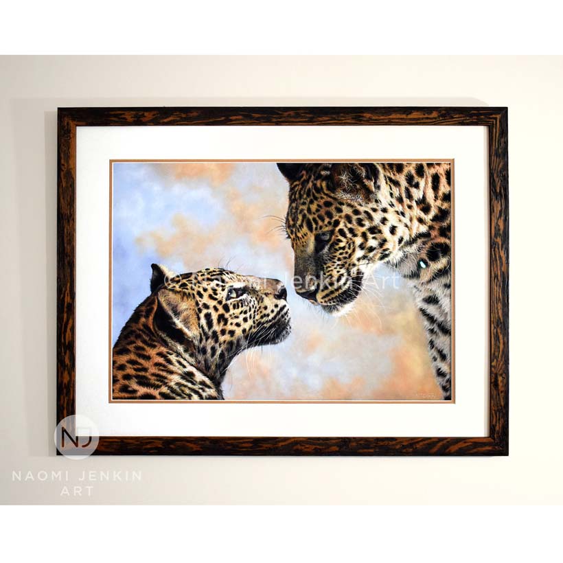 Leopard art by wildlife artist Naomi Jenkin.