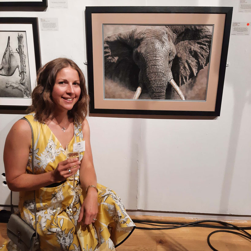 Naomi Jenkin at the Wildlife Artist of the Year 2024 exhibition